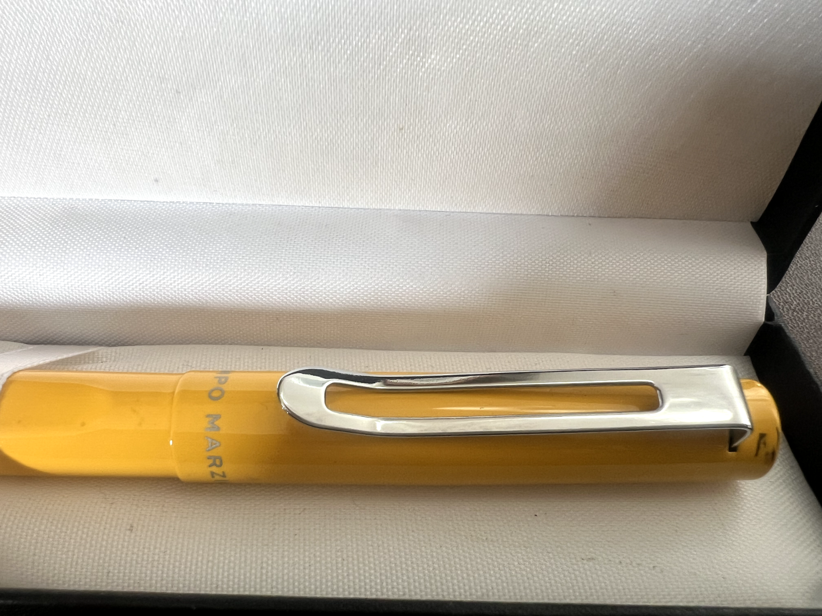 🔴 CAMPO MARZIO penna stilografica lacca gialla profili cromati design scrive