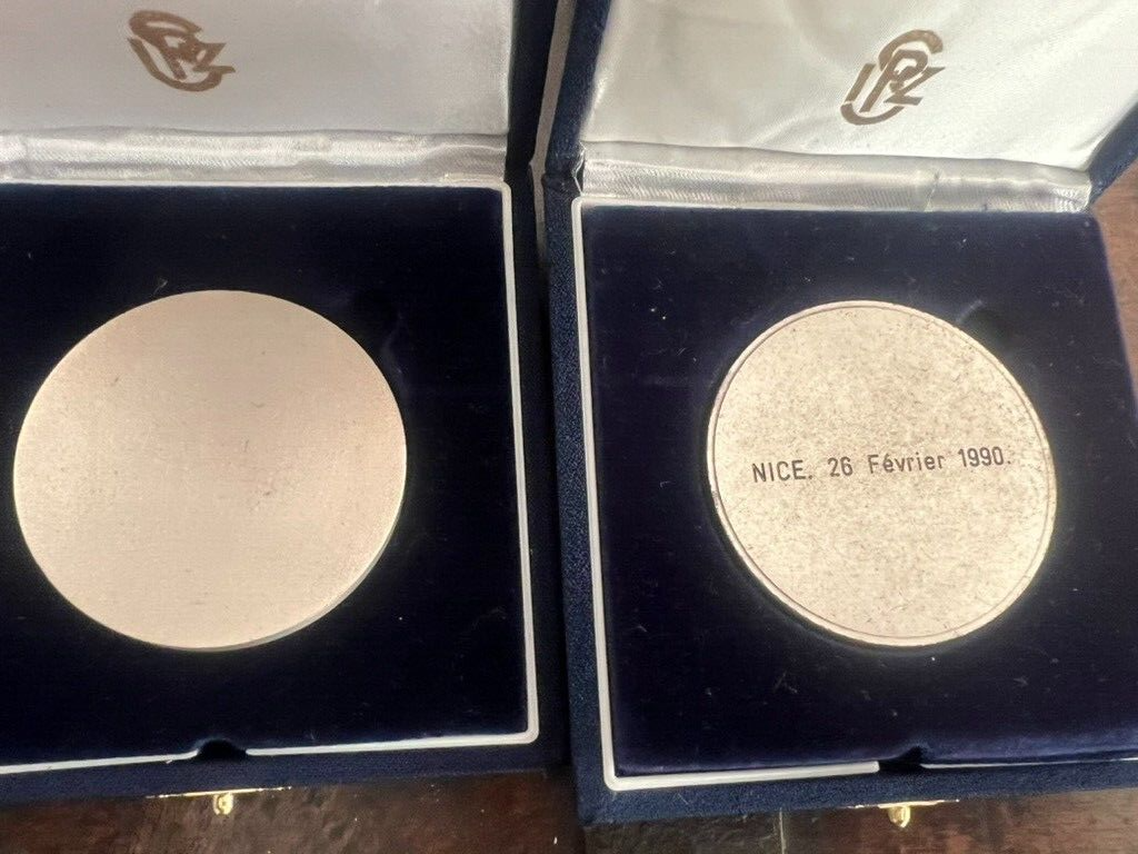 Medals Police International And Cardboard Marble IN Cases Stock 2