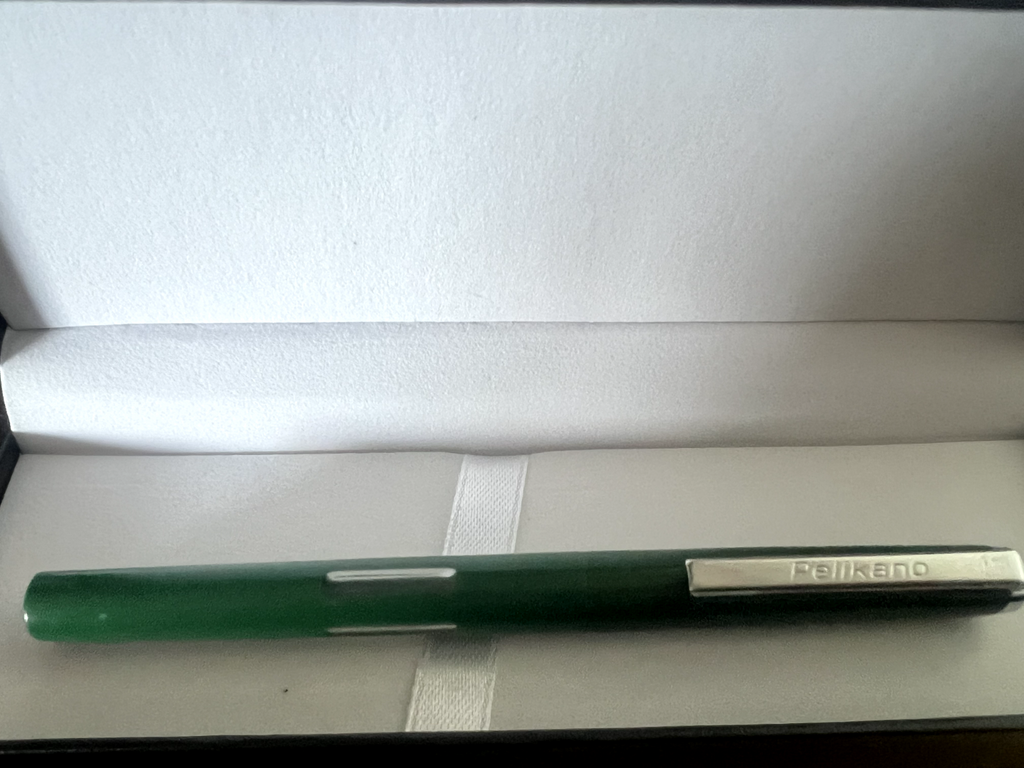 🔴 PELIKAN penna stilografica Pelikano VERDE pennino F con cartucce vintage