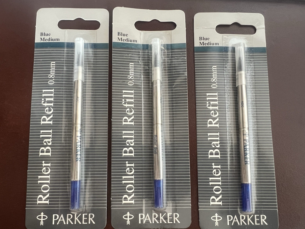 Parker Recharge Stylo-Plume Rollerball Blau M 4DC, 3er-Pack, wiederaufladbar 