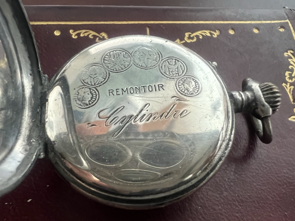 Taschenuhr Silber 800 Frauen Zum Überarbeiten Teile Vintage Remontoir 19