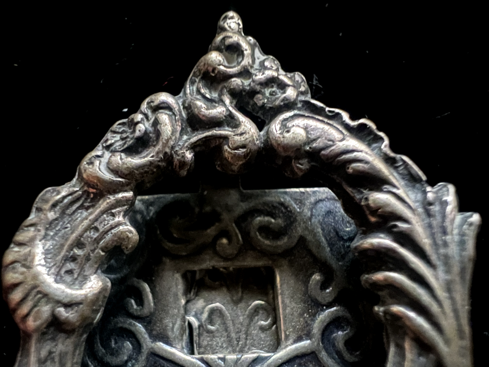 🔴 Cornice ARGENTO 800 miniatura con filamenti lavorata a mano vintage 4 x 4,2