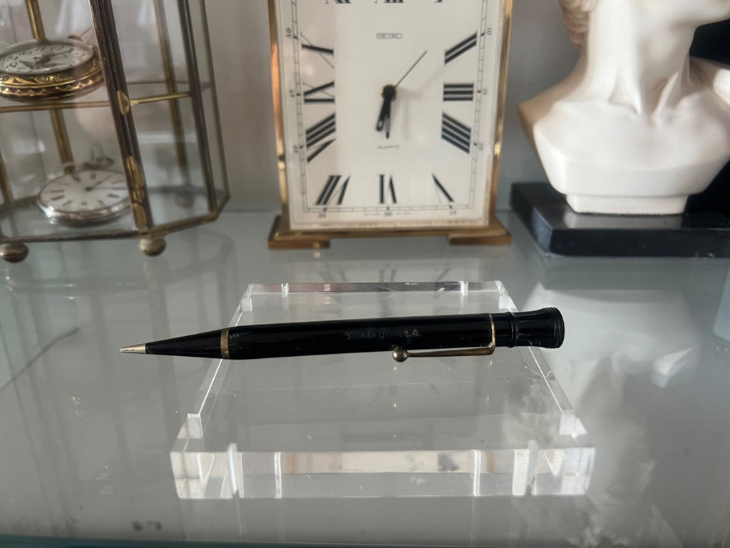 🔴 EUCHESSINA mechanical pencil, black, gold-plated, vintage pencil from the 1970s 