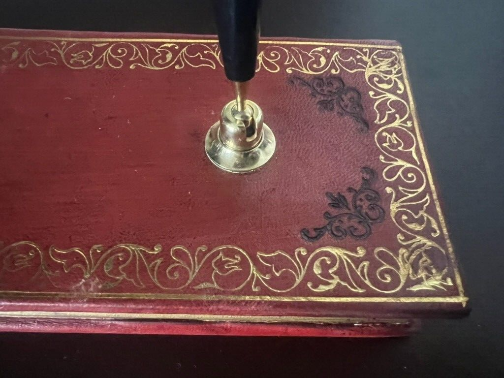 Supports Penne Sphère Stilofori Articulé Base Porte- Stylo-Plume Cuir Vintage