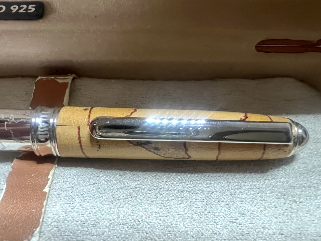 Alviero Martini Stylo-Plume Sphère Roller Argent 925 Première Classe Écrit Cas 