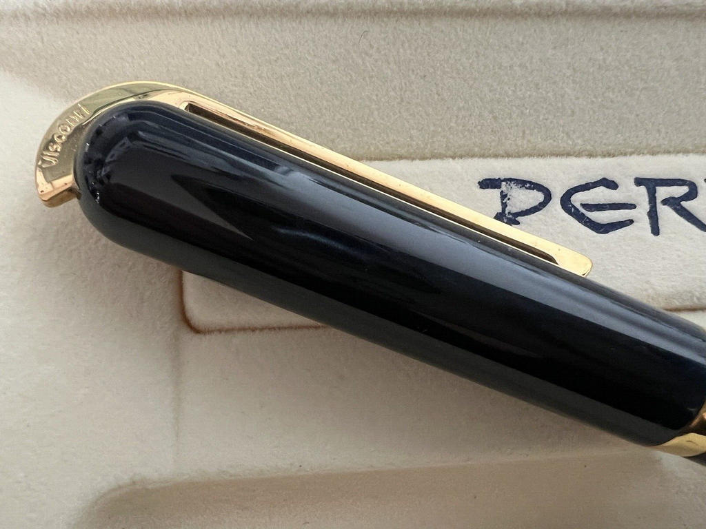 🔴 VISCONTI Pericle Kugelschreiber, blau marmoriert, mit Box und Zertifikat 