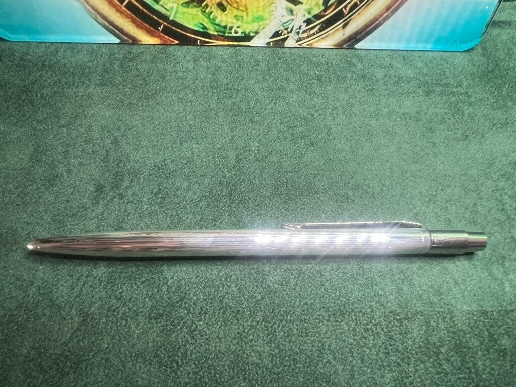 Stylo-Plume Sphère Argent 925 Mécanisme Bouton Snap Écrit Vintage