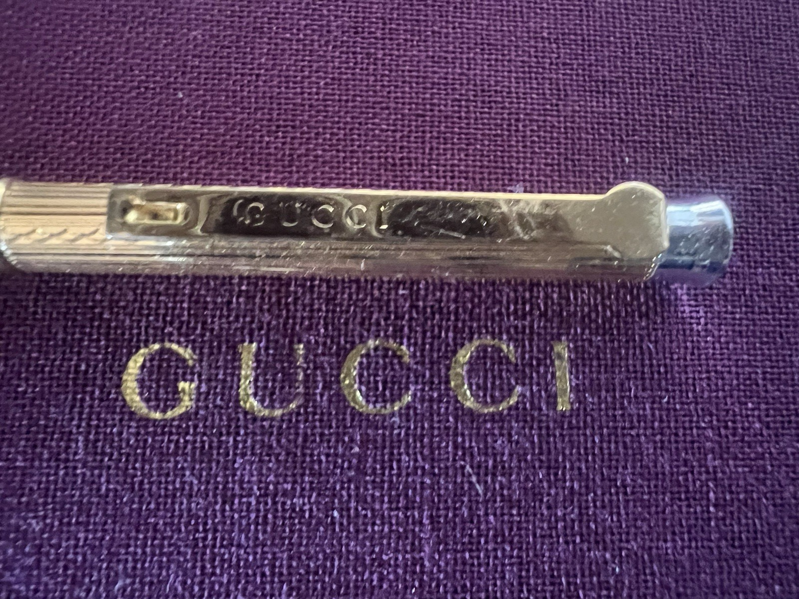 Gucci Stylo-Plume Sphère Or Guillocchè Mini De Sac Rare Vintage