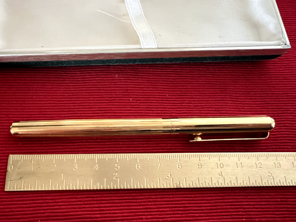Elmitex Stylo-Plume Sphère By Montegrappa Plaqué Or Avec Boîte Vintage