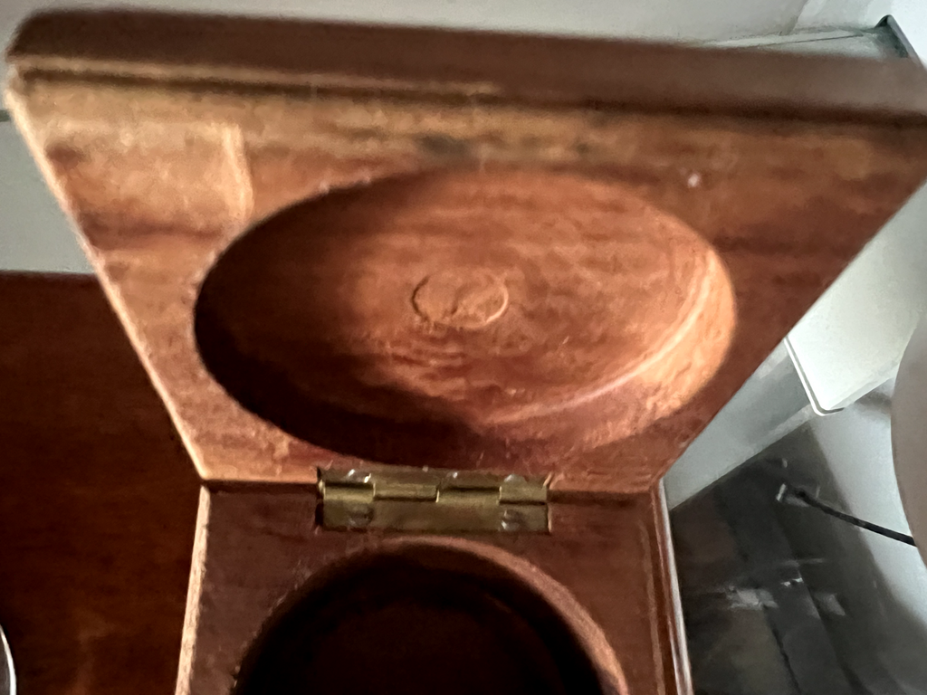 🔴 Calamaio penna stilografica sfera LEGNO MASSELLO da scrivania L 31 cm vintage