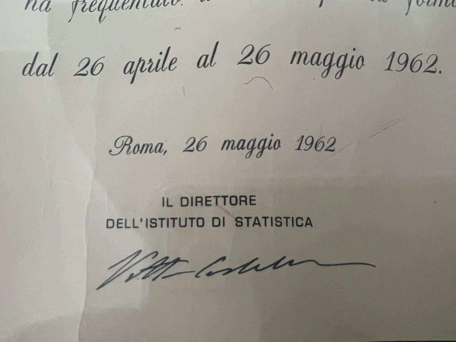 Certificat Cours Mise Recherche Sociale Avec Signature Du 1962