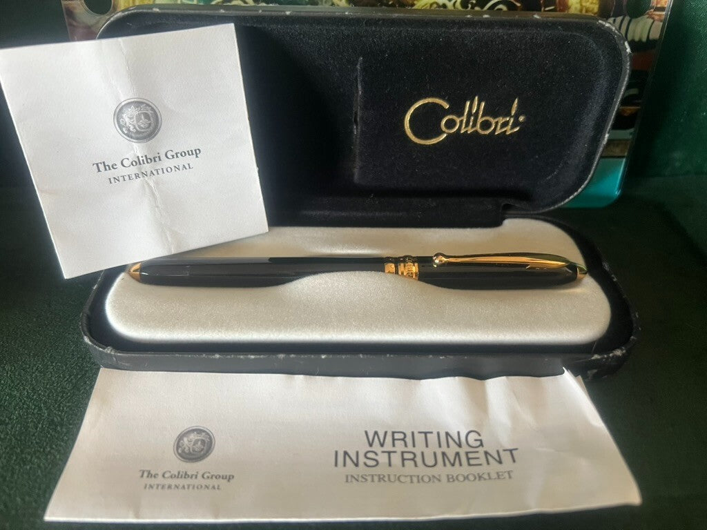 Colibri' Stylo-Plume Stylo à Plume Laque Noire Profiles Dorés M Avec Converter 