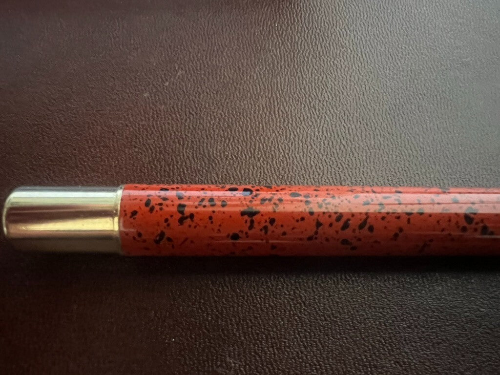 🔴 STILUS penna stilografica lacca marmorizzata arancione pennino F vintage