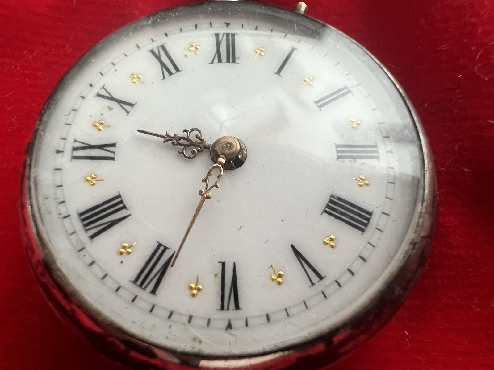 🔴 Orologio tasca ARGENTO 800 donna da revisionare parti vintage REMONTOIR 4