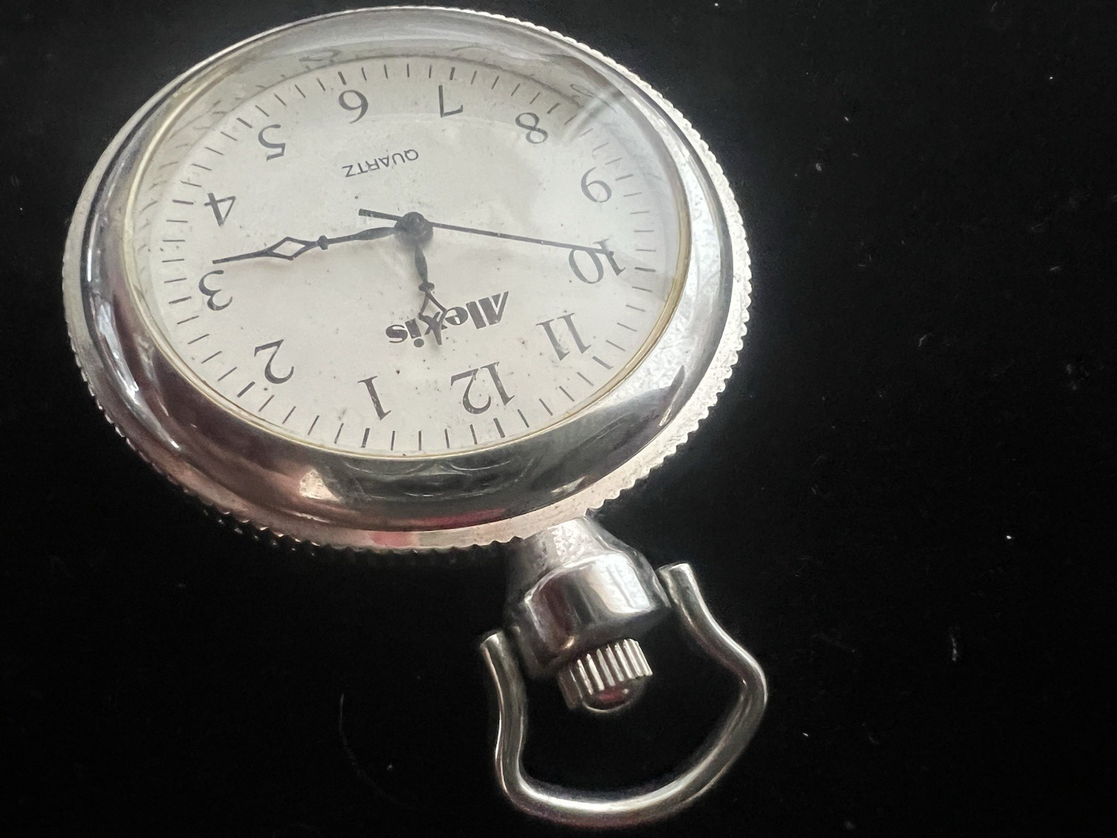 🔴 Orologio tasca uomo ALEXIS cromato Movimento quarzo funziona vintage