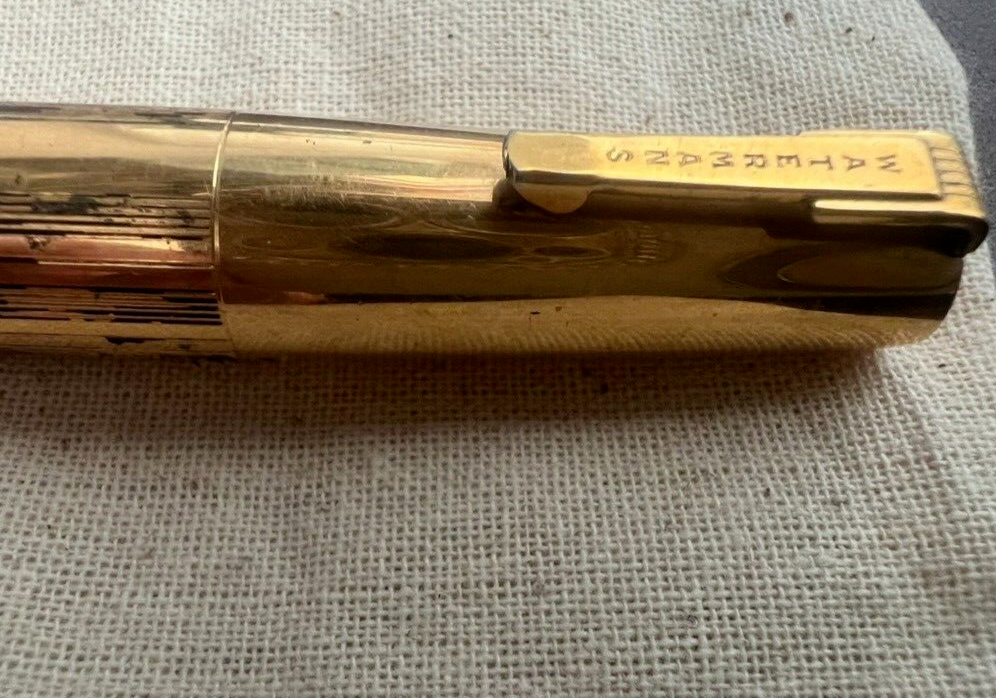WATERMAN'S Hooded Pen Fountain Silver Plated Gold Vintage Parts Spare A