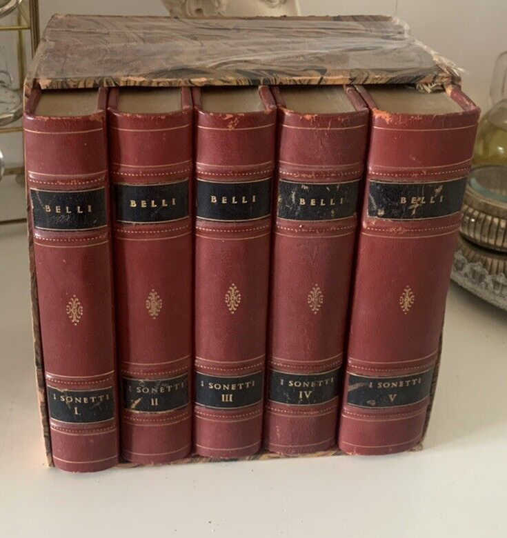 🔴 Wunderschöne Sammlung aller römischen Sonette, 5 Bände, nummerierte Ausgabe, handgebunden 1966