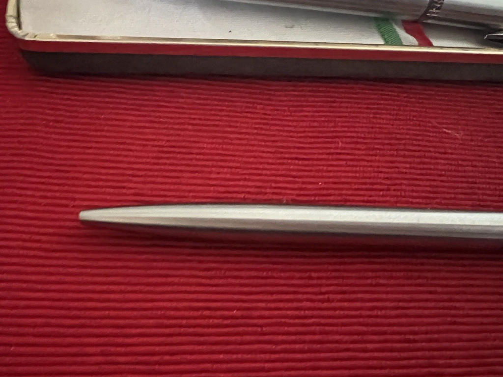 Grand-Mère Penne Sphère Chrome Métal Bouton Automatique Scrivono Italiane Cru
