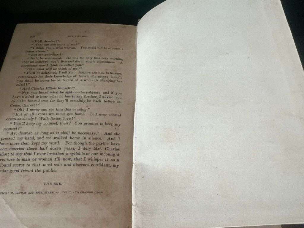 🔴 Buch UNSER DORF Mary Russel Mitford Englischsprachiges SELTENES antikes Buch von 1870 