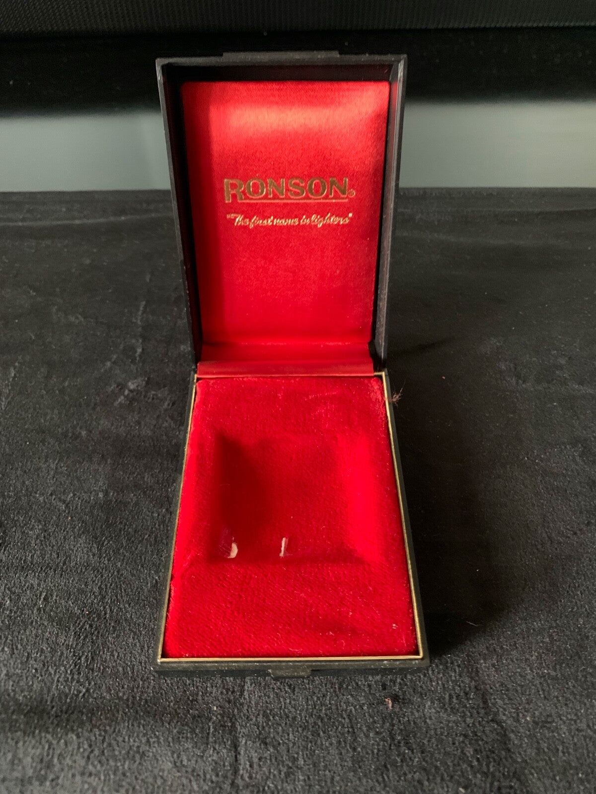 🔴 RONSON scatola accendino da collezione, INTERNO FELPATO vintage