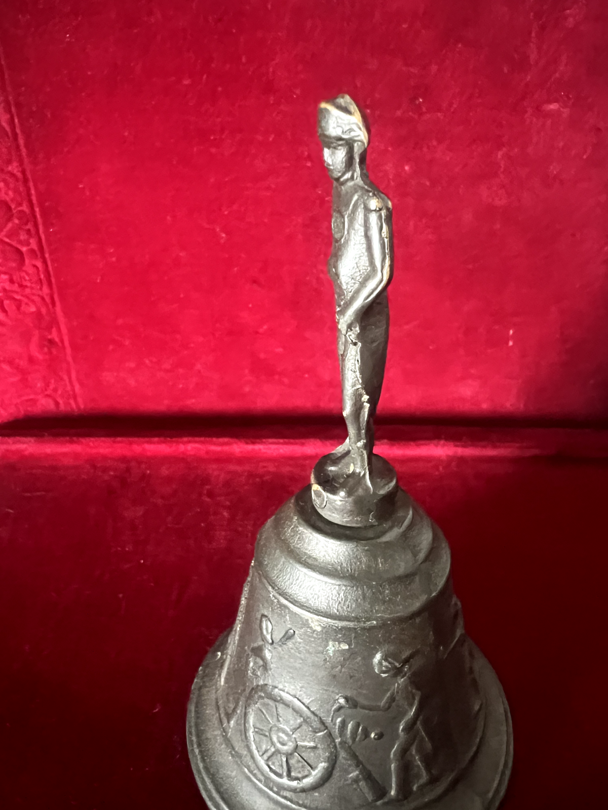 🔴 CAMPANELLO campanella campana metallo bronzo statua Napoleone h 12 cm vintage
