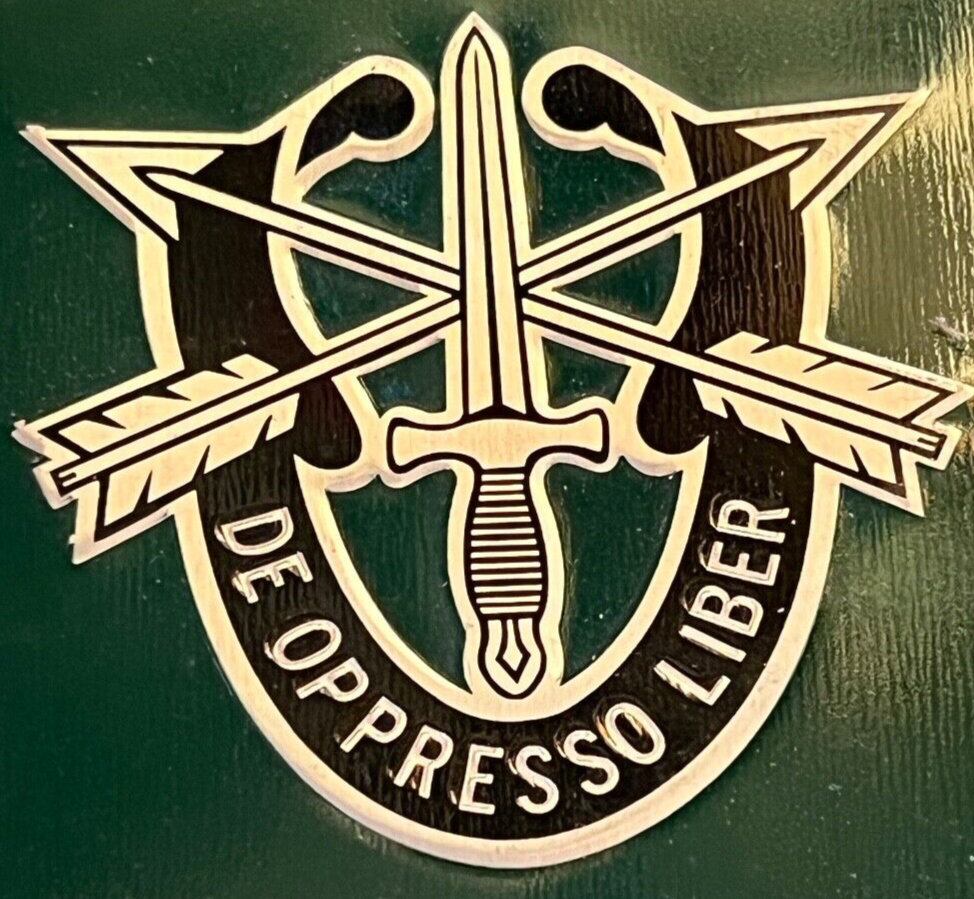 Crest Individualita '10 Groupe Forces Spéciale Amérique Bouclier Bois Vintage