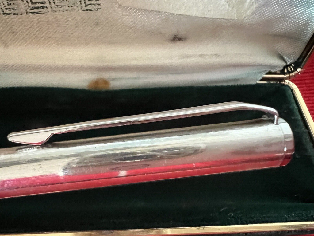 Stylo-Plume Stylo à Plume Argent 925 Cartouche Or 14K Vintage 1970 N4