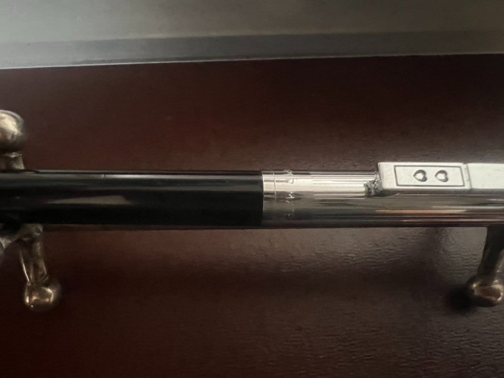 🔴 PAPERMATE penna sfera nera cromata a scatto con astuccio vintage