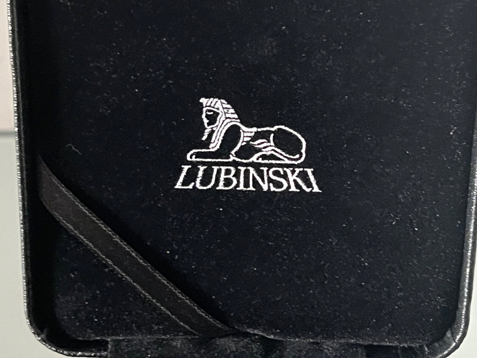 Lubinski Boîte Briquet Noire Avec Garantie Mesure Intérieur Ovale 9x4 CM