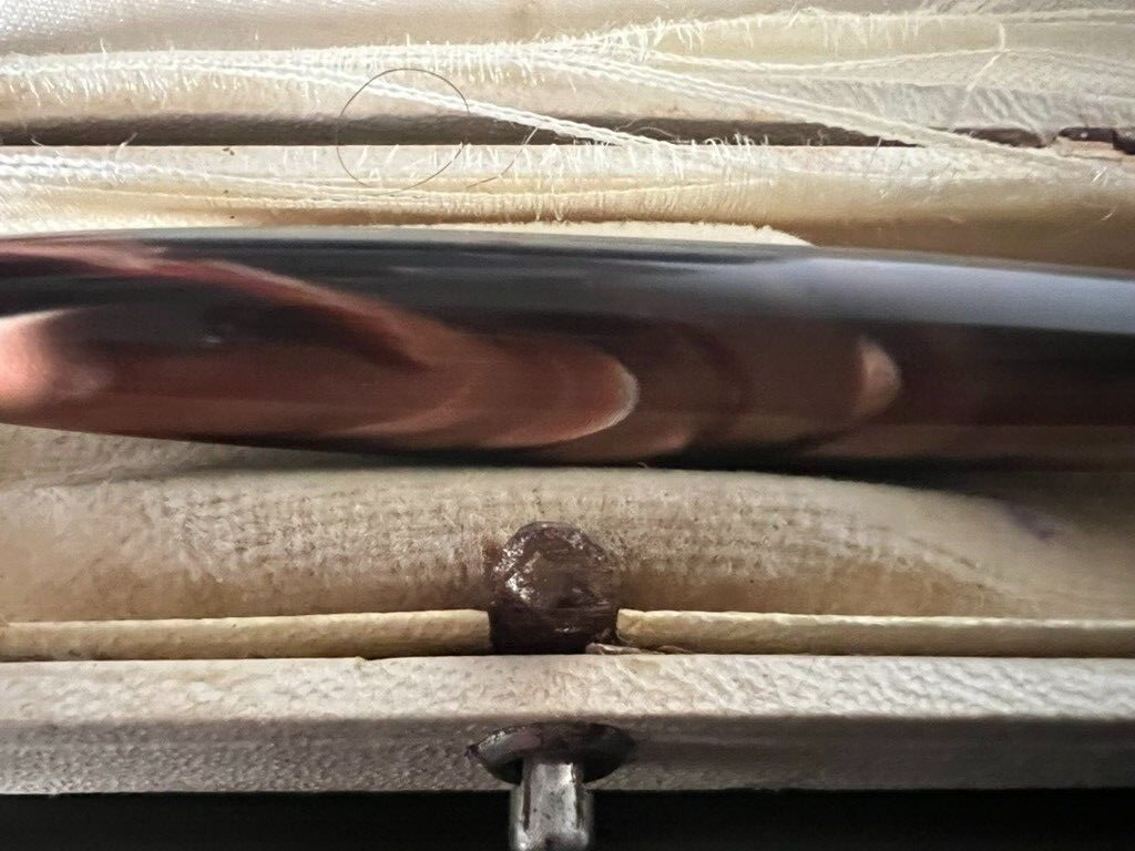 Stylo-Plume à Bille Marbré Irisé Bombée Écrit Vintage Années 1970