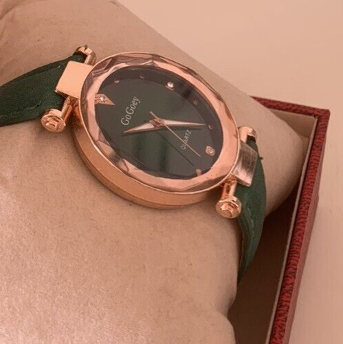🔴 Orologio donna GOGOEY verde smeraldo e placcato oro rosa movimento al quarzo