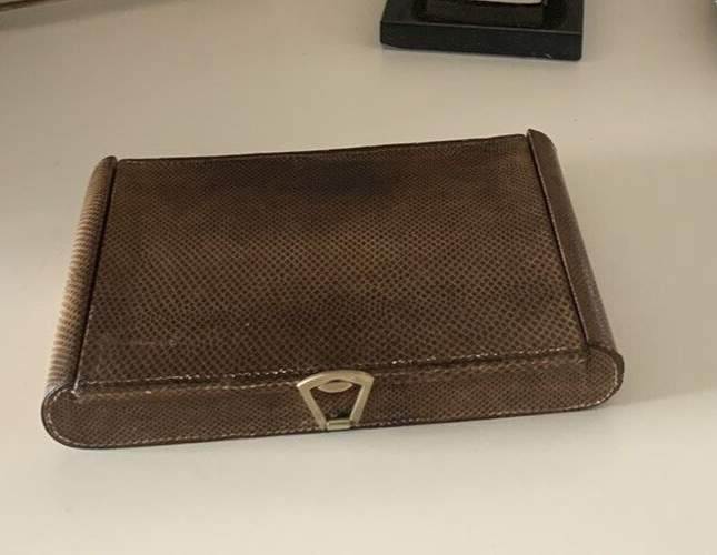 🔴 PORTA TRUCCO gioielli pelle DI SERPENTE da viaggio vintage ANNI 1930