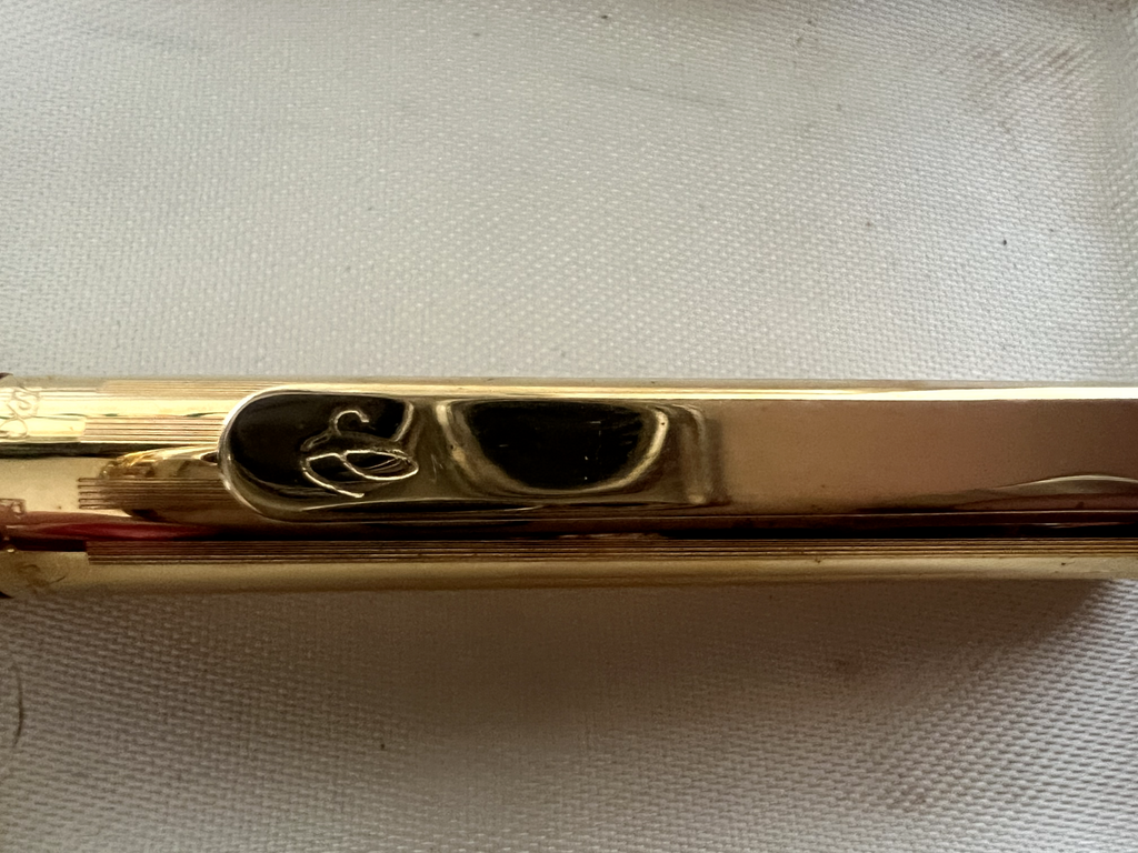 Elmitex Stylo-Plume Sphère By Montegrappa Plaqué Or Avec Boîte Vintage