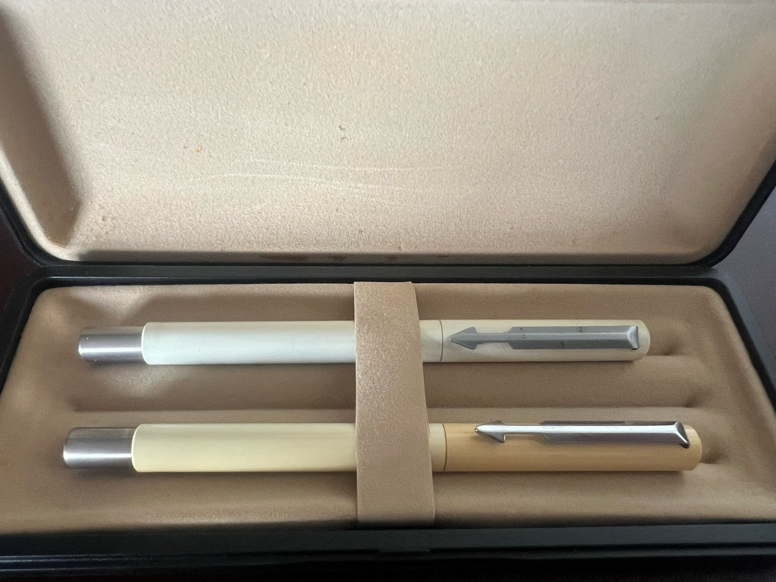 🔴 PARKER penna stilografica e sfera bianche Vector scrivono vintage