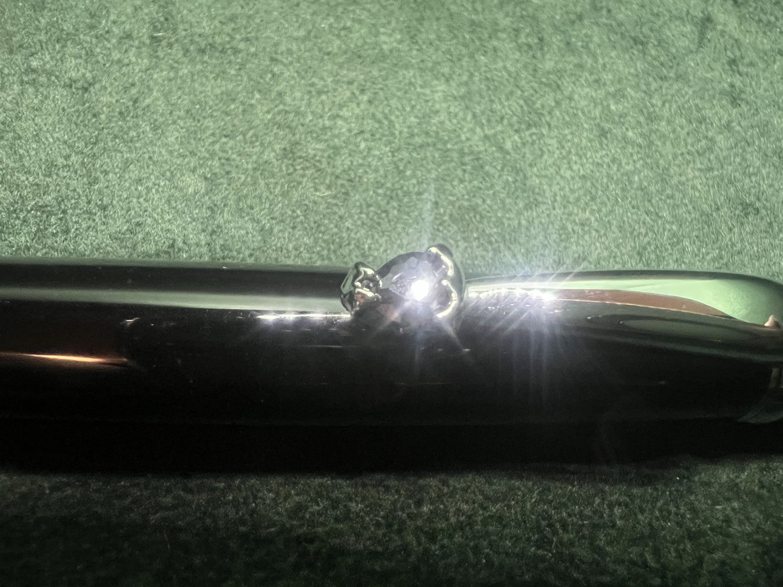 Zoppini Stylo-Plume Sphère Laque Noire Profils Chrome Avec Pierre Coeur Etui