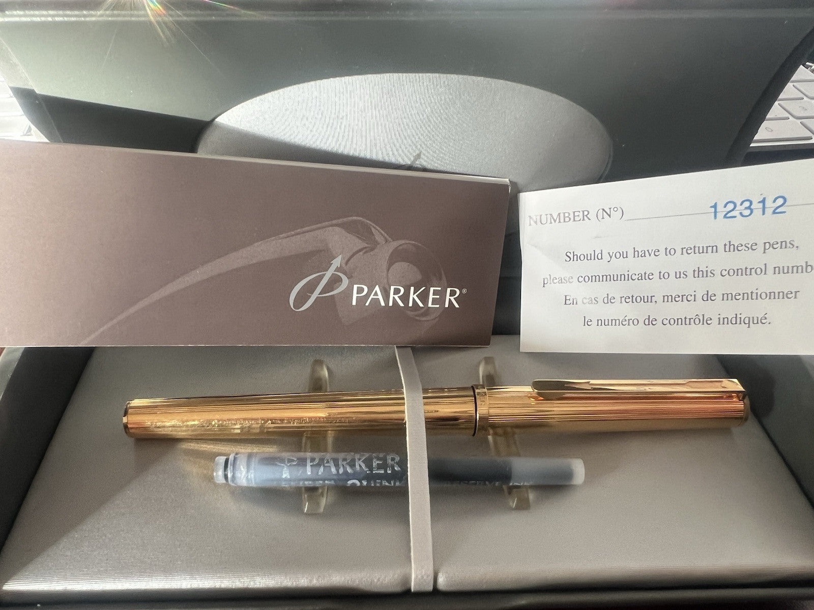 🔴 PARKER 85 penna stilografica placcata oro a cartuccia con garanzia astuccio