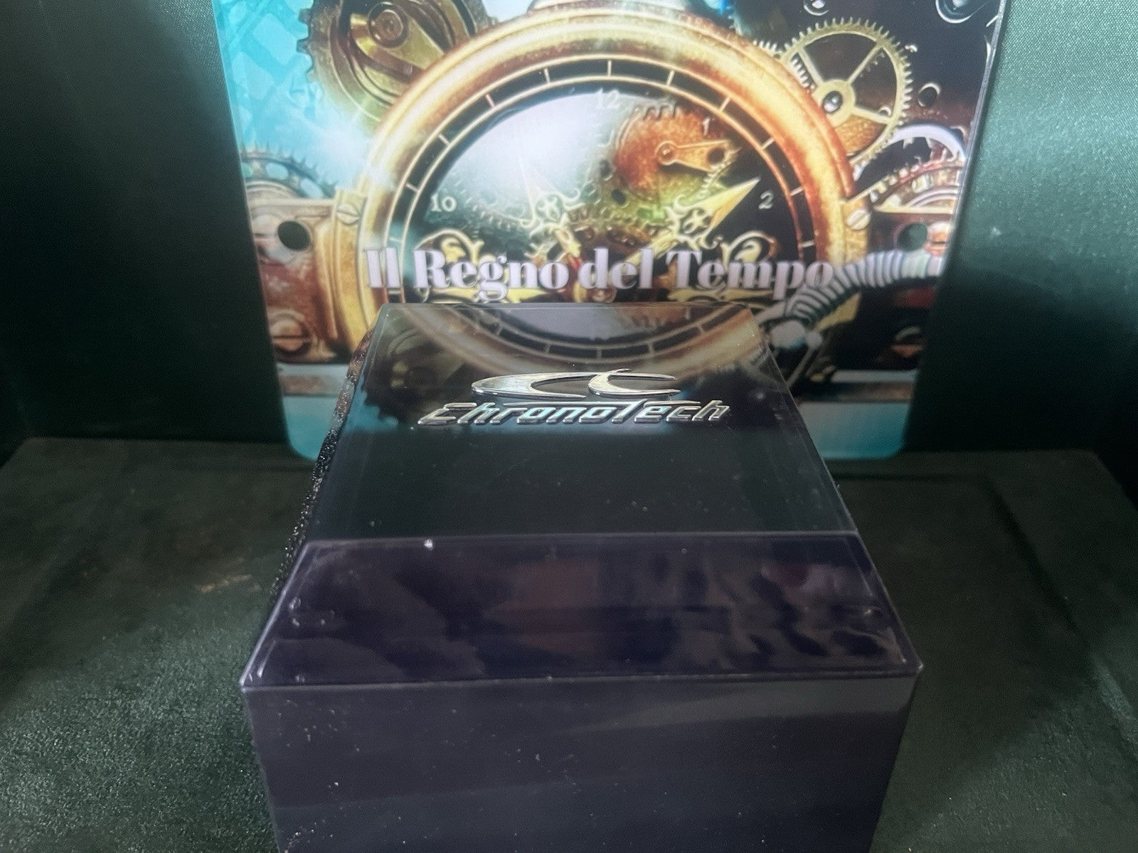 🔴 CHRONOTECH box scatola orologio cofanetto custodia plastica nera vintage