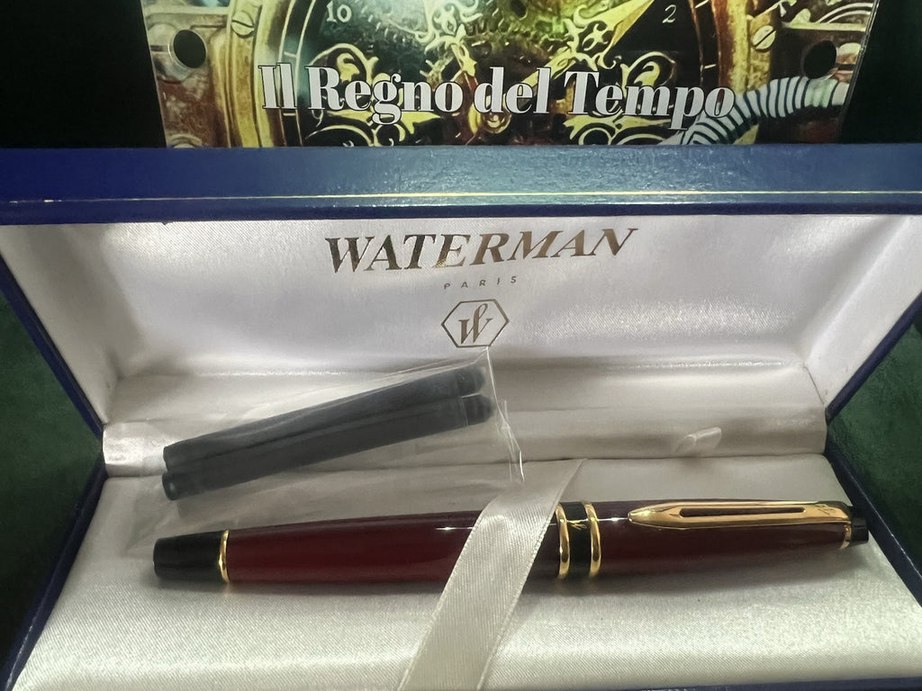 WATERMAN Pluma Estilográfica REXPERT 1 Serie Resin Burdeos Plumín F 
