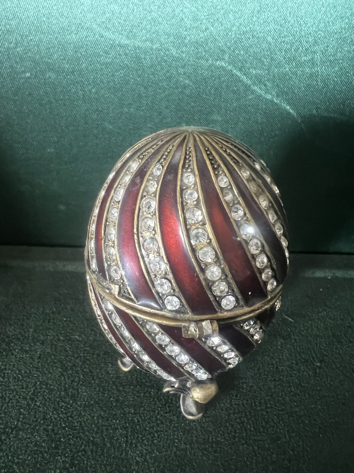 🔴 FABERGE uovo ceramica bronzo ROYAL FAMILY con pietre brillantini