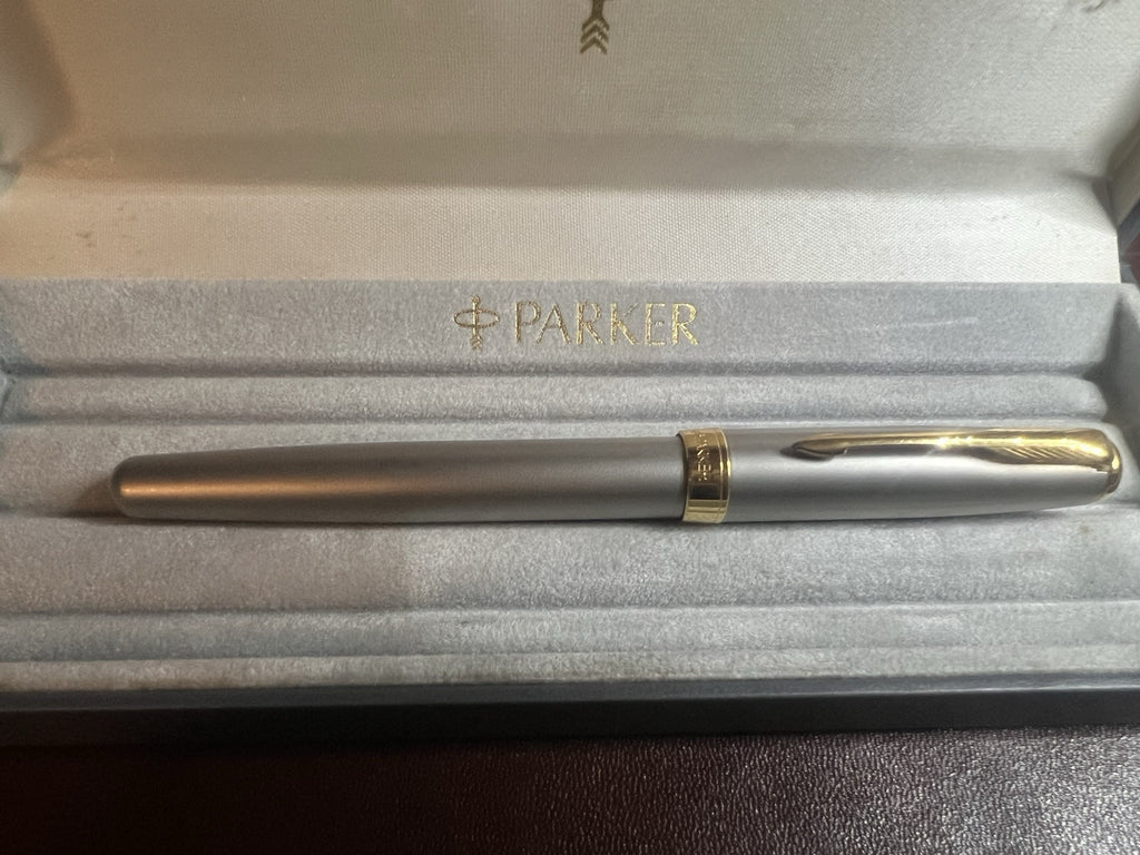 🔴 PARKER penna stilografica Sonnet P III Francia lacca e laminata oro pennino F