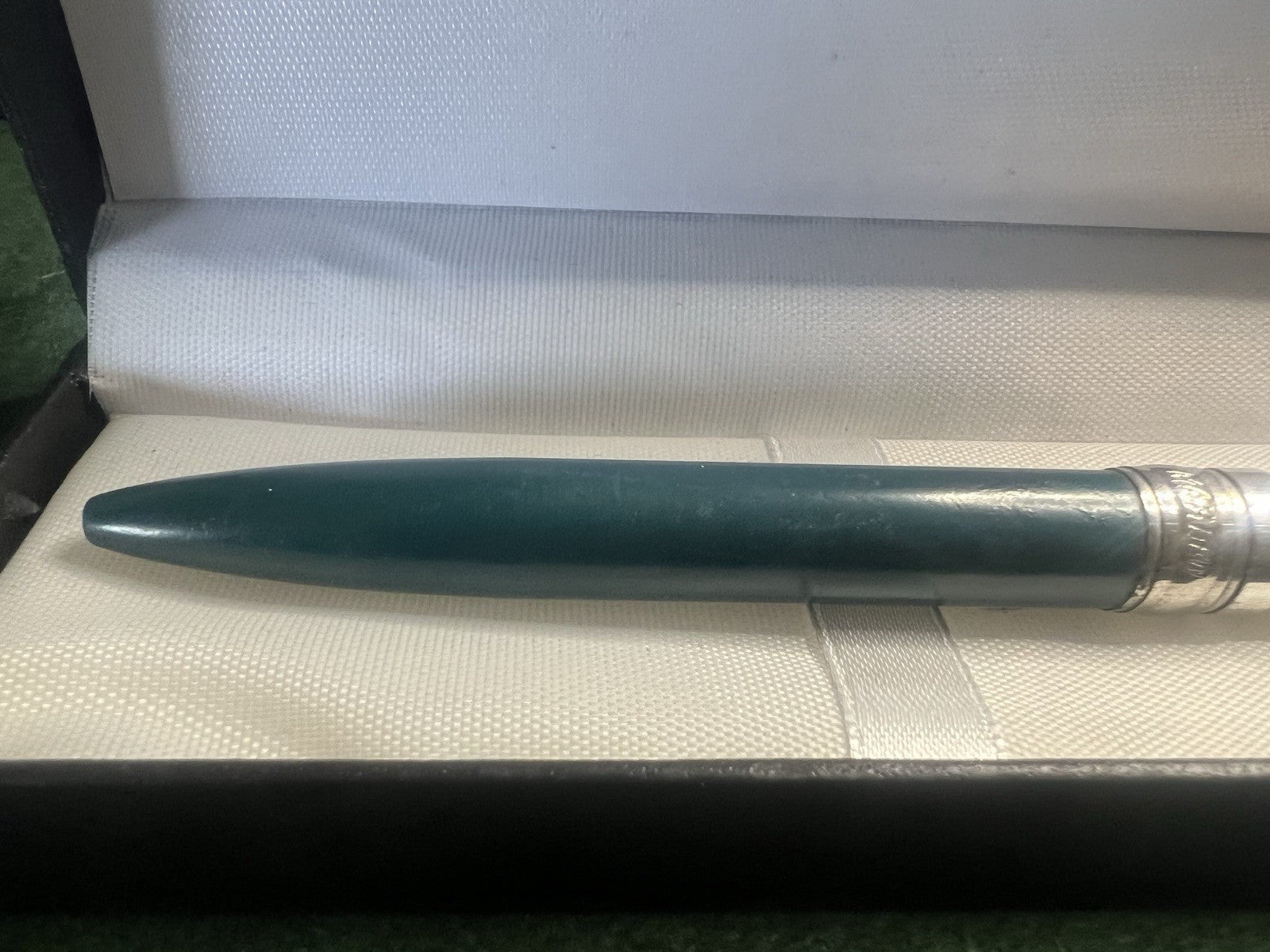Marlen Stylo-Plume Sphère Argent 925 Et Vert Écrit Vintage
