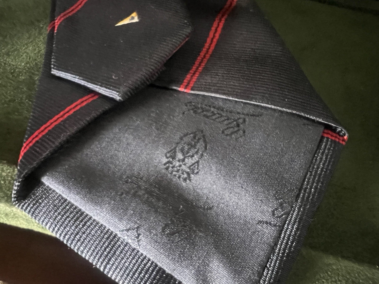 🔴 GUCCI cravatta uomo seta pura blu classica elegante con bandiera marinara