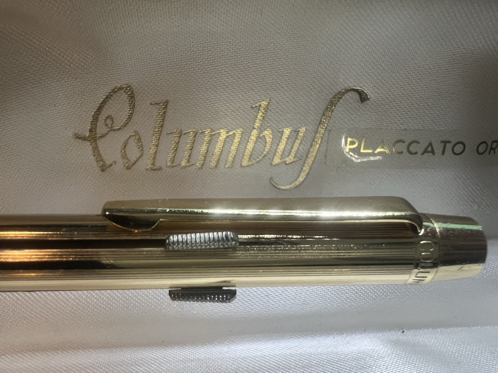 🔴 COLUMBUS penna sfera PLACCATA ORO 4 colori multicolore BLU-NERO-VERDE-ROSSO