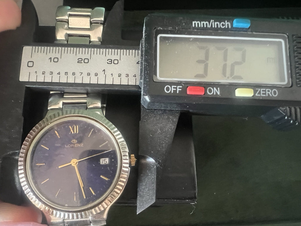 🔴 LORENZ orologio uomo quarzo 14560 blu cassa acciaio corona zaffiro cabochon