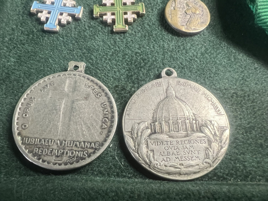 🔴 Medaglie SACRE Lourdes pellegrinaggi al merito metallo nastri vintage LOTTO