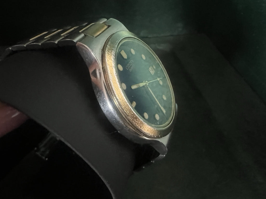 🔴 CITIZEN orologio uomo GN4S5 WR 100 Min acciaio laminato con scatola vintage