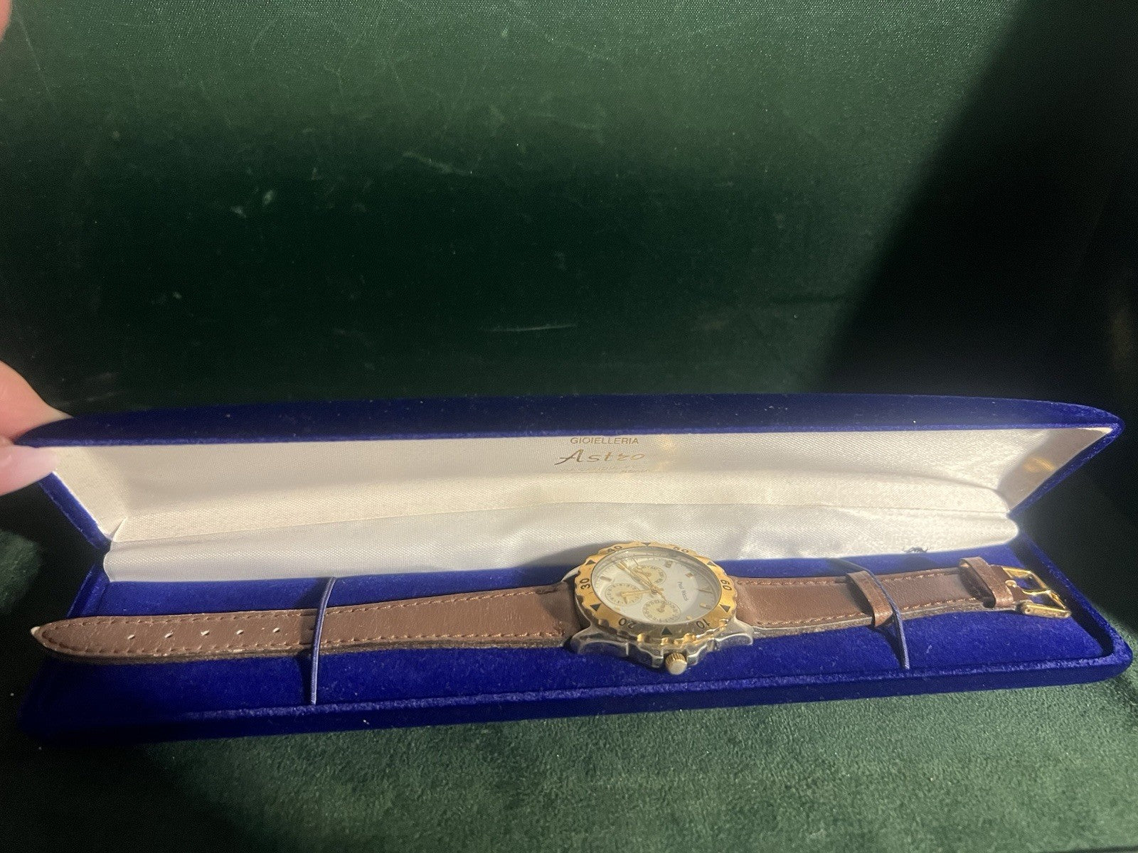 🔴 PAUL WATCH cronografo uomo OVERSIZE acciaio ghiera placcata 5 ATM vintage