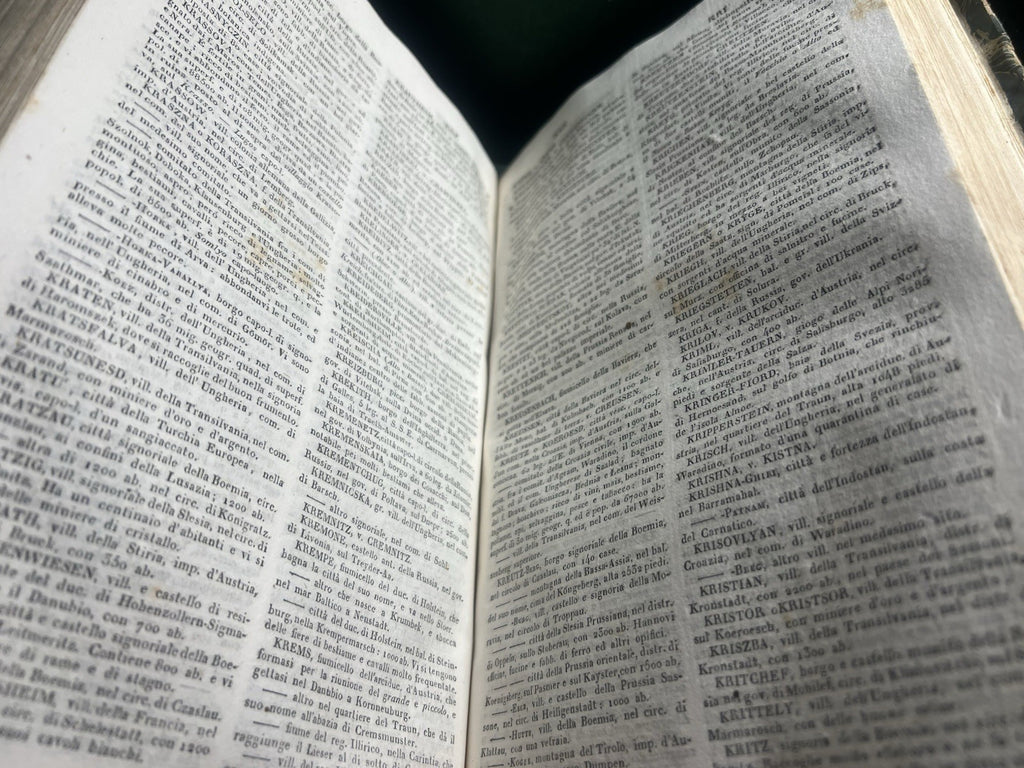 🔴 Libro DIZIONARIO GEOGRAFICO Malte Brun grande formato antico Firenze 1832