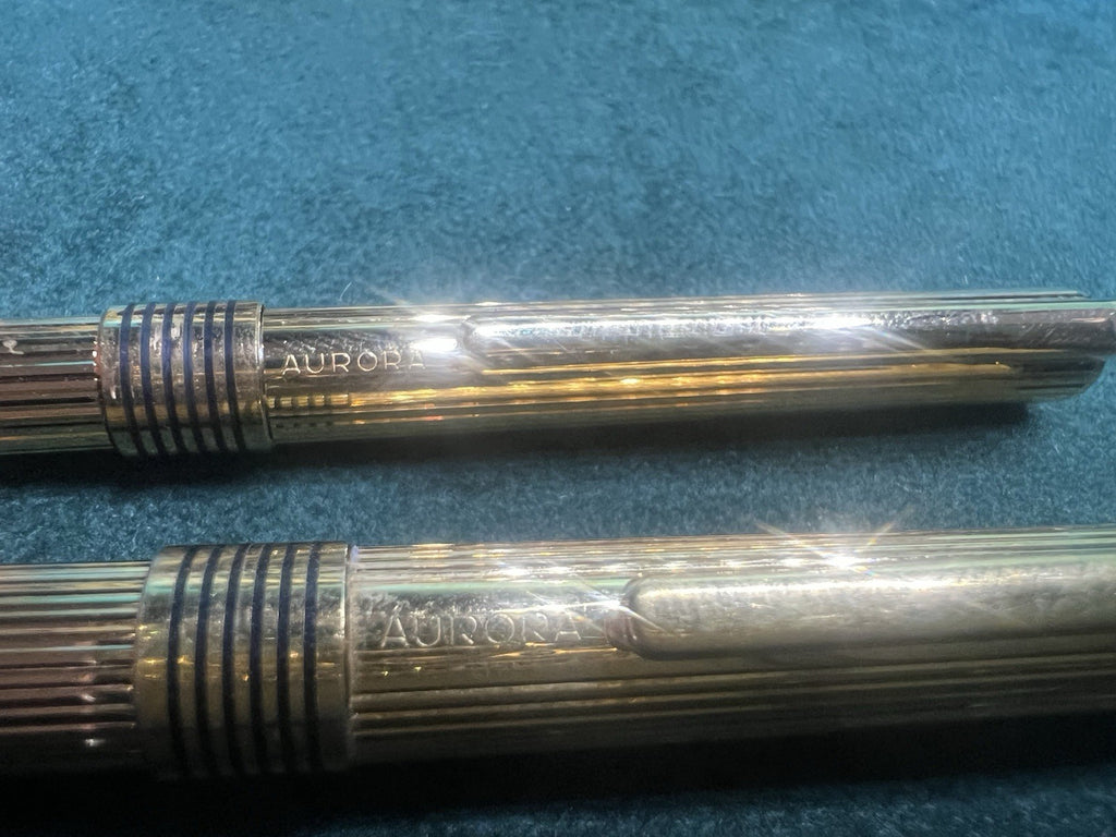 🔴 AURORA penna stilografica Marco Polo e sfera dorate set completo