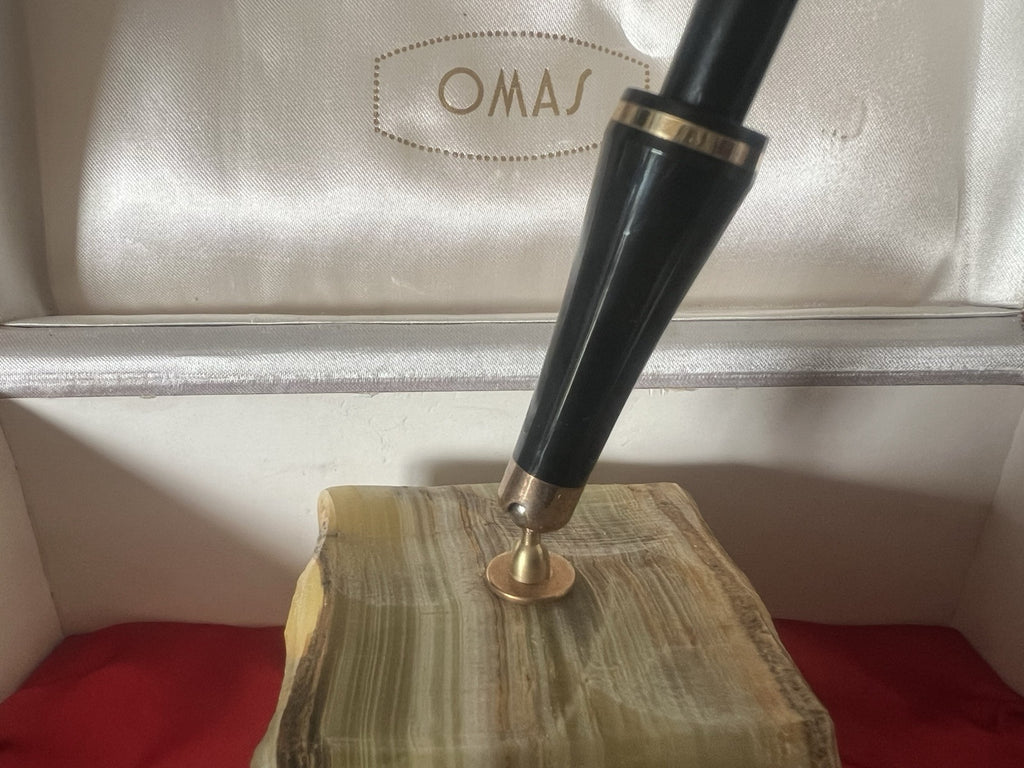 Red OMAS Ballpoint Pen Desk Marble Support Vintage 